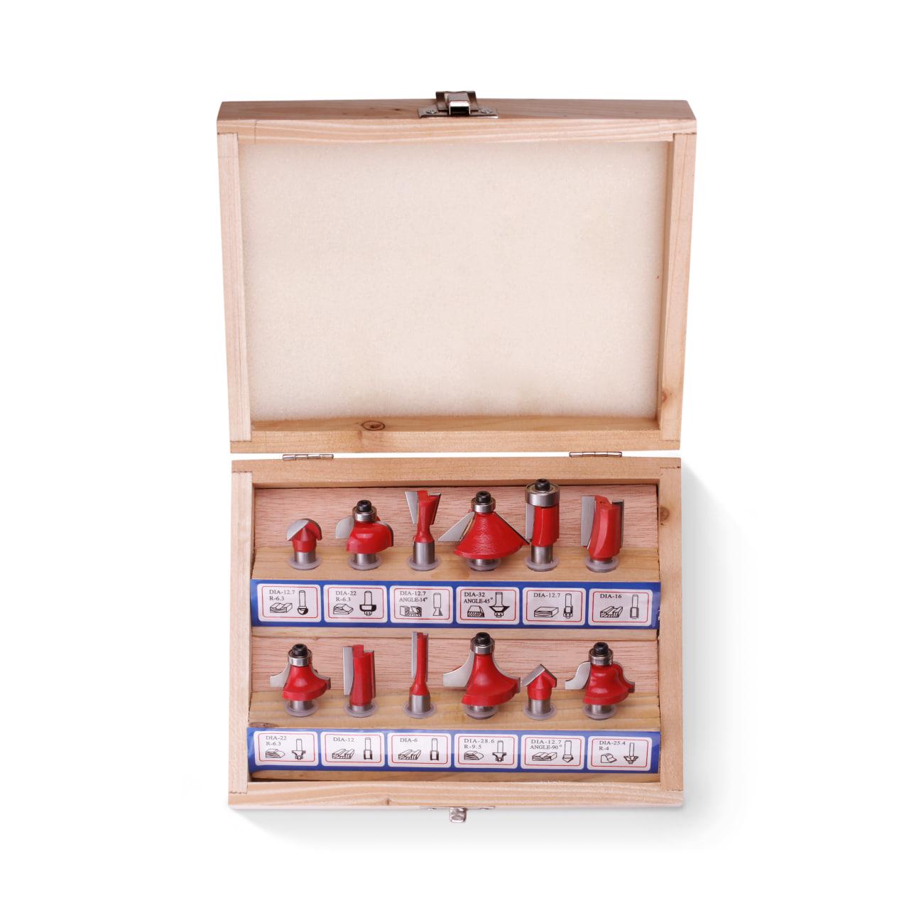 Набор фрез по дереву фигурных LT 12 шт. (370-050) Набор фрез по дереву фигурных LT 12 шт. (370-050)