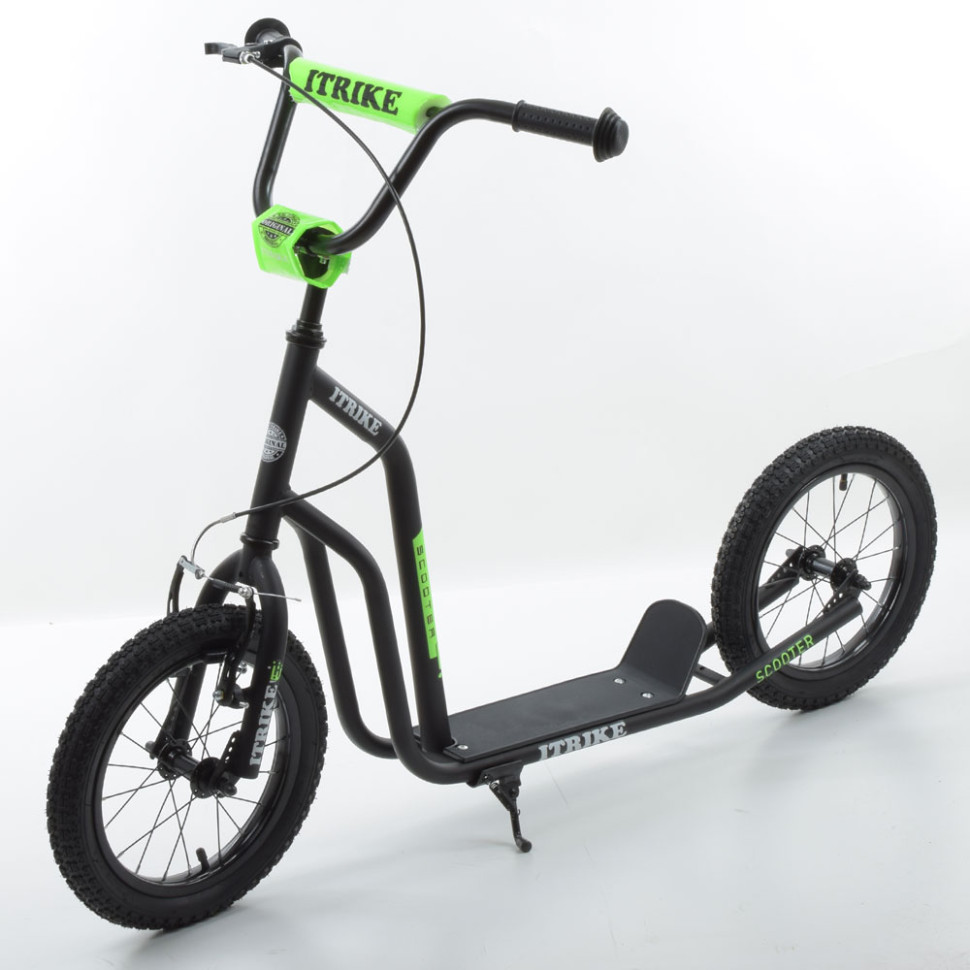 Самокат міський iTrike від 6 років двоколісний з гумовими колесами Чорний (DS-171-S-228)