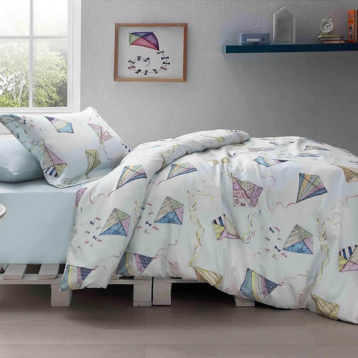 Комплект постельного белья подростковое Tivolyo Home Kite делюкс сатин полуторный (2000022279188)