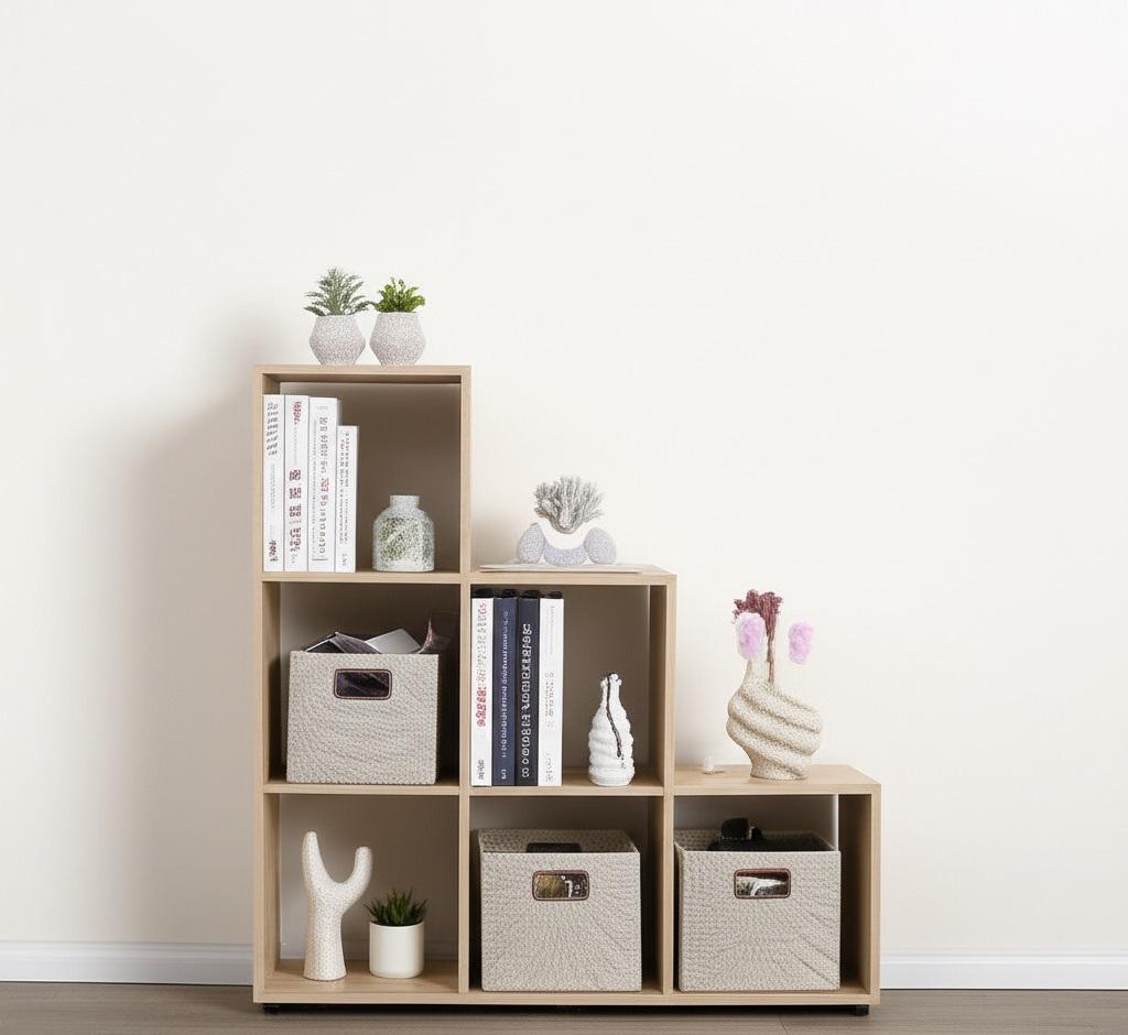 Стелаж настінно-підлоговий MEBLIBUD KUB модульний 6 секції Дуб сонома (31956/8) - фото 3 Стелаж настінно-підлоговий MEBLIBUD KUB модульний 6 секції Дуб сонома (31956/8) - фото 3