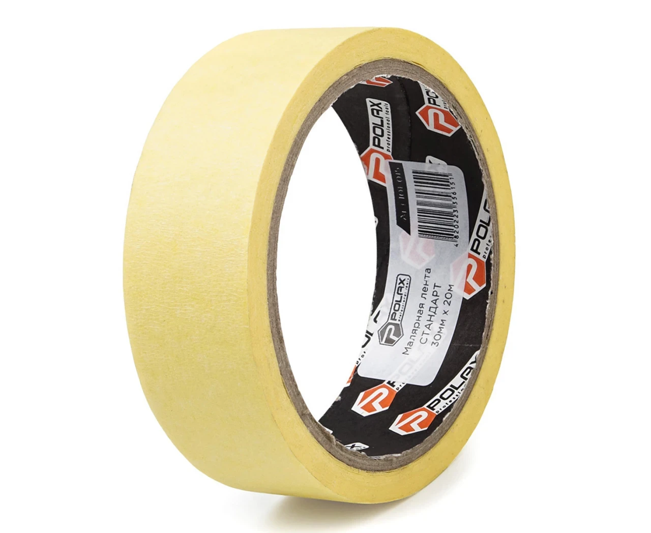 Малярная лента клейкая Polax Стандарт 30 мм х 20 м (2399758000) - фото 1