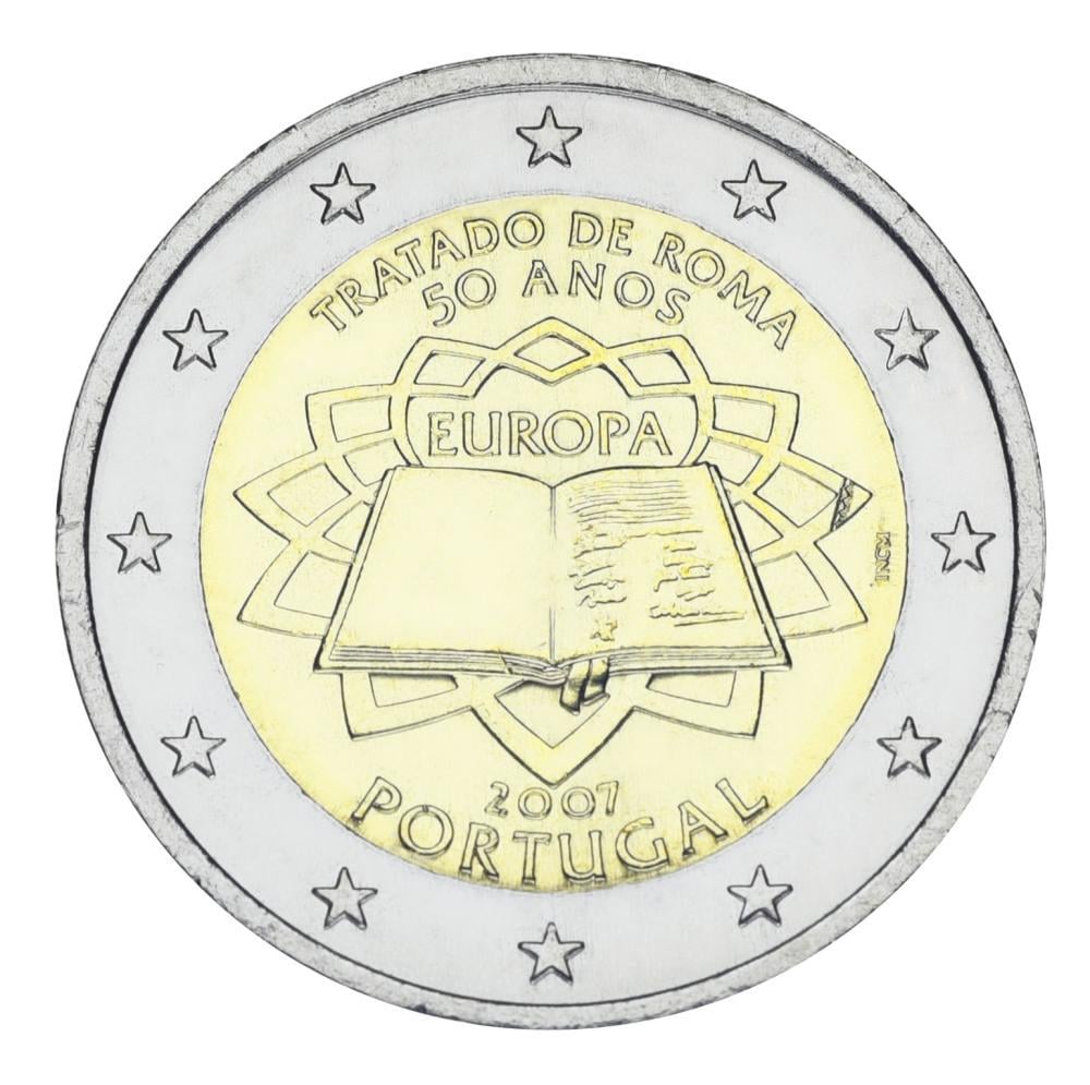 Коллекционная монета Португалия 2 евро 2007 Римский договор UNC (KM#771)