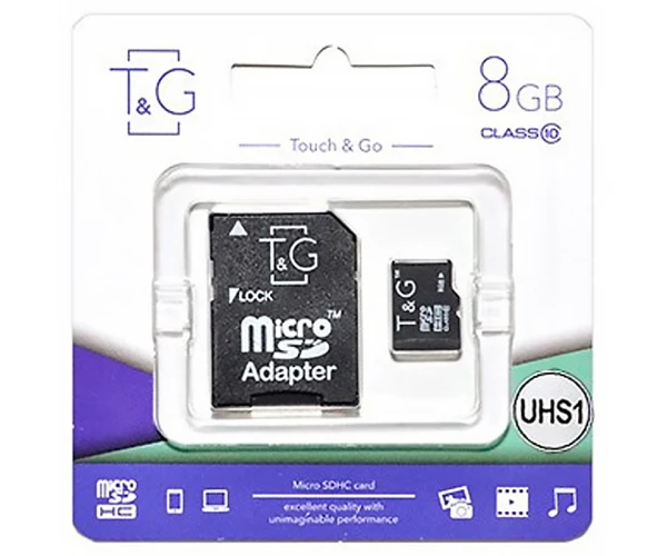 Карта памяти microSDHC T&G 8Gb UHS-1 Class 10 Adapter SD - фото 1