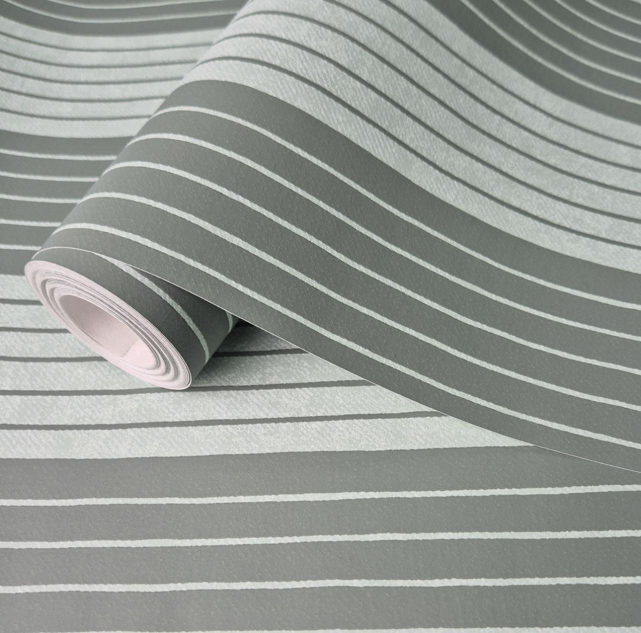 Шпалери вінілові Marburg Scandinavian Vintage 51603 в смужку для спальні/вітальні/холу 0,53x10,05 м Зелений (2731089932)