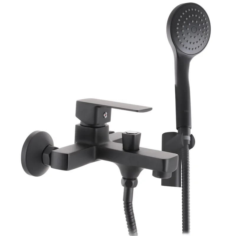 Смеситель для ванны Haiba Kubus 009 Euro Черный (HB3932)