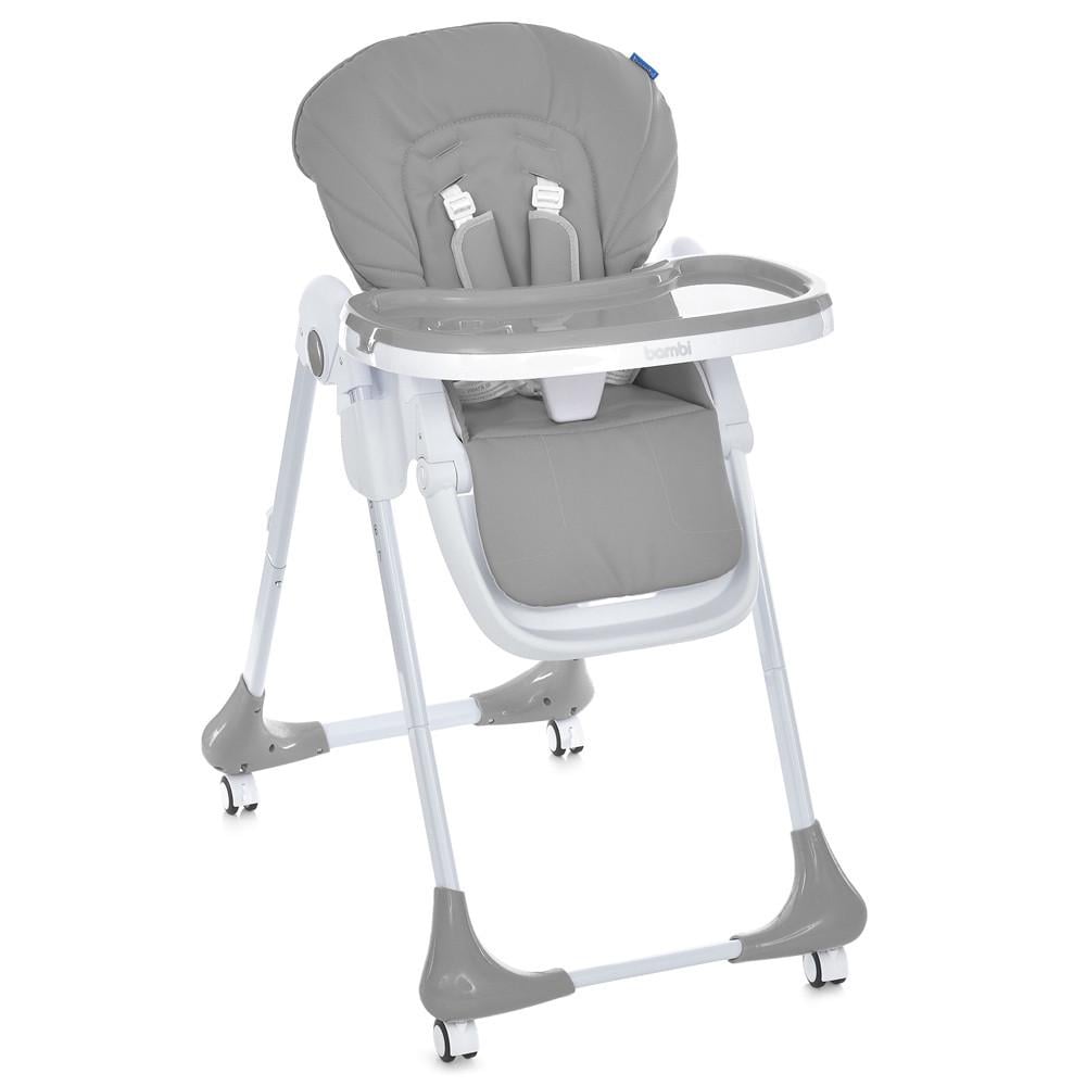 Стульчик детский для кормления Bambi M 3233L с регулировкой спинки из комбинированных материалов 60х88х109 см Серый (150-7-M 3233L Dark Gray)