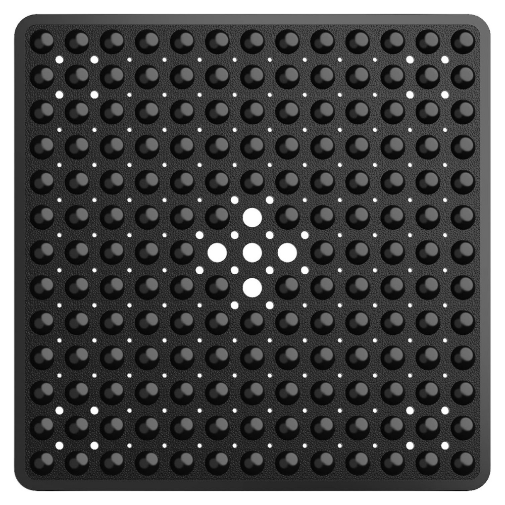 Килимок для душу і ванної кімнати силіконовий протиковзкий Bathlux на присосках 53х53 см Чорний