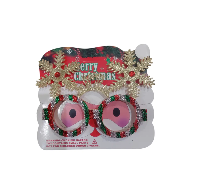 Очки для нового года со снежинками One size Разноцветный (99680)