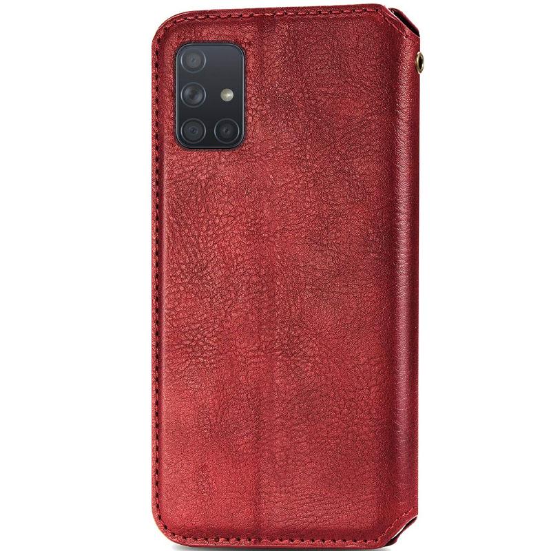 Кожаный чехол книжка GETMAN Cubic (PU) для Samsung Galaxy A51 Красный - фото 3