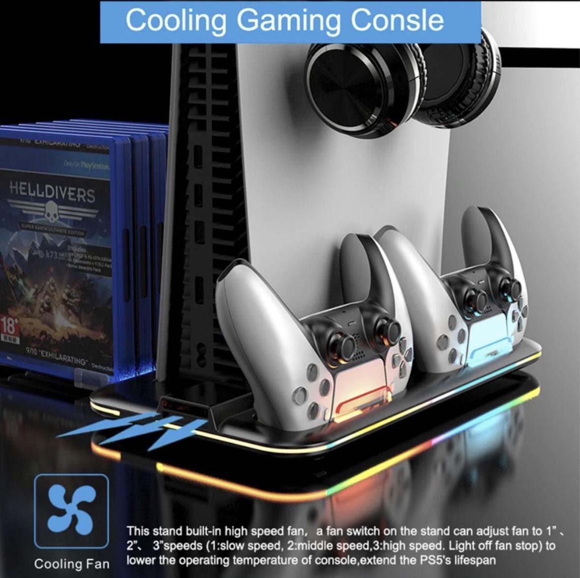 ᐉ Док-станция вертикальная с охлаждением и RGB подсветкой для