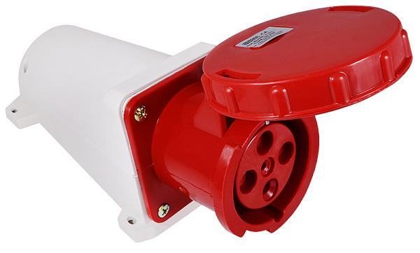 Силовая розетка АСКО-УКРЕМ ГC 134 3P+PE 63А 400 В стационарная IP67 Красный (A0080040007)