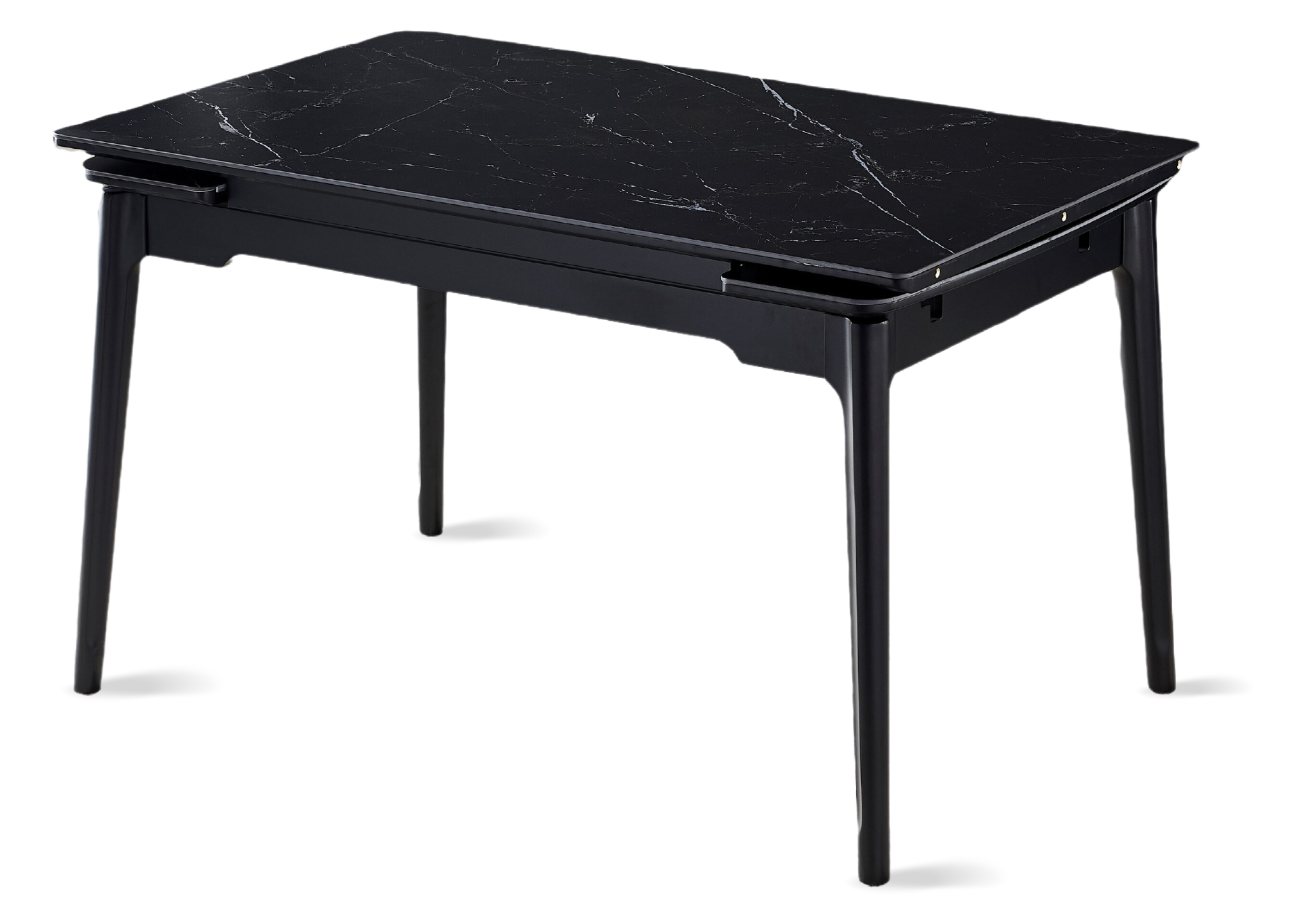 Стол обеденный раскладной Intarsio Bonn Ceramic 130/180x80 Черный матовый/Черный