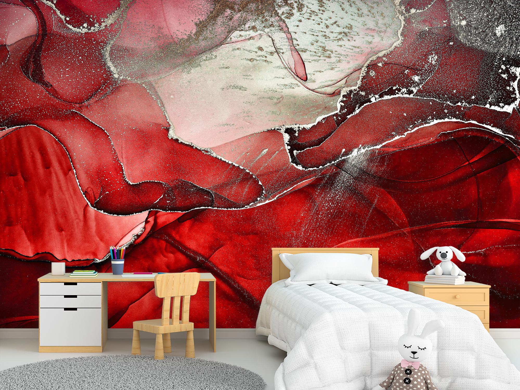 Фотообои флизелиновые абстракция Красный мрамор 315х210 см (SPF-054/5)