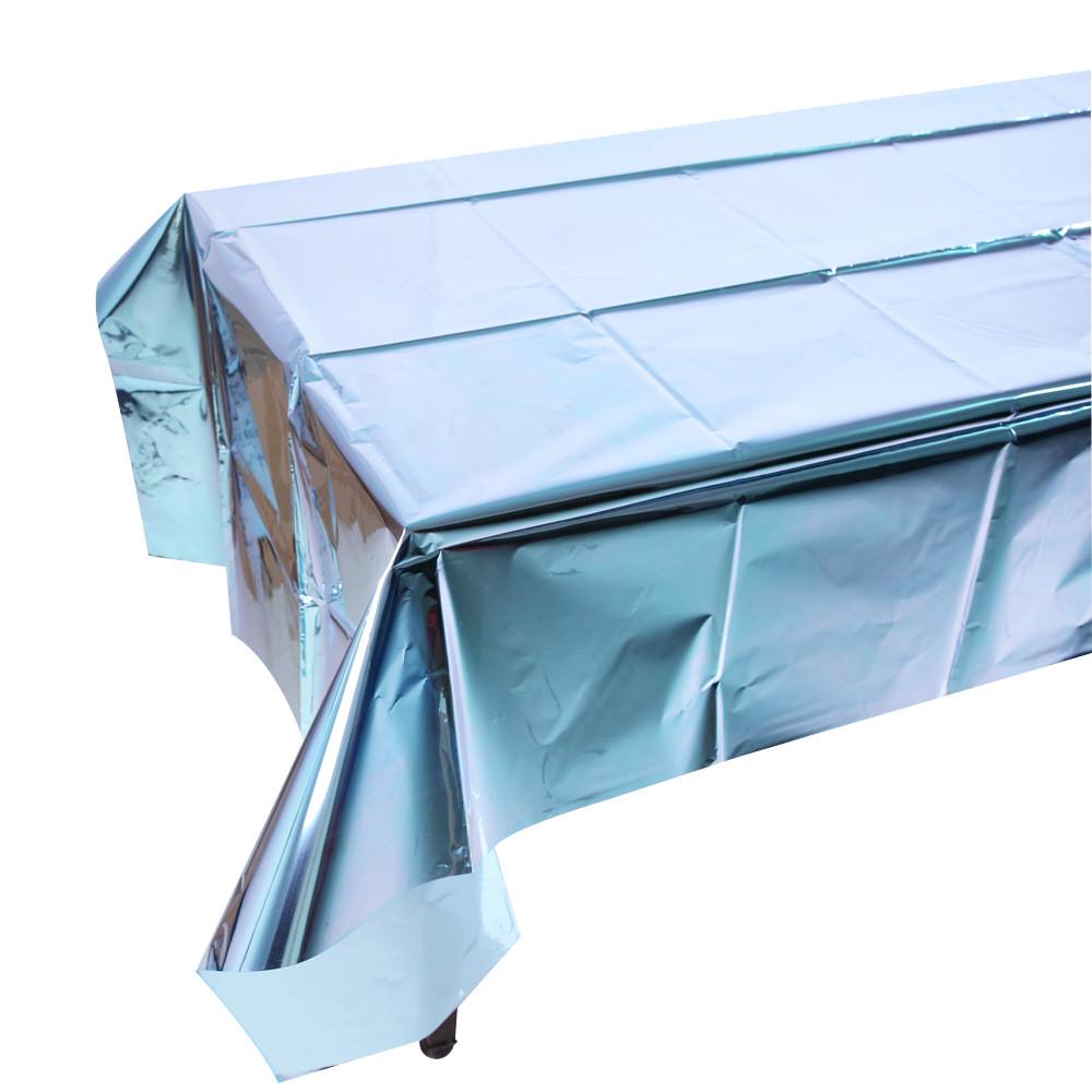 Скатерть клеенка из фольги 270x100 см Голубой (35712/4) - фото 2 Скатерть клеенка из фольги 270x100 см Голубой (35712/4) - фото 2