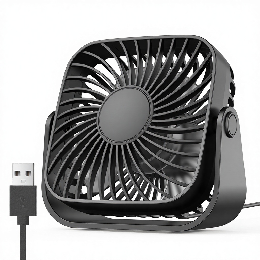 Вентилятор USB портативный USB TOPK К52 10 Вт с вращением на 360 градусов 3 режима скорости Черный (33143677)
