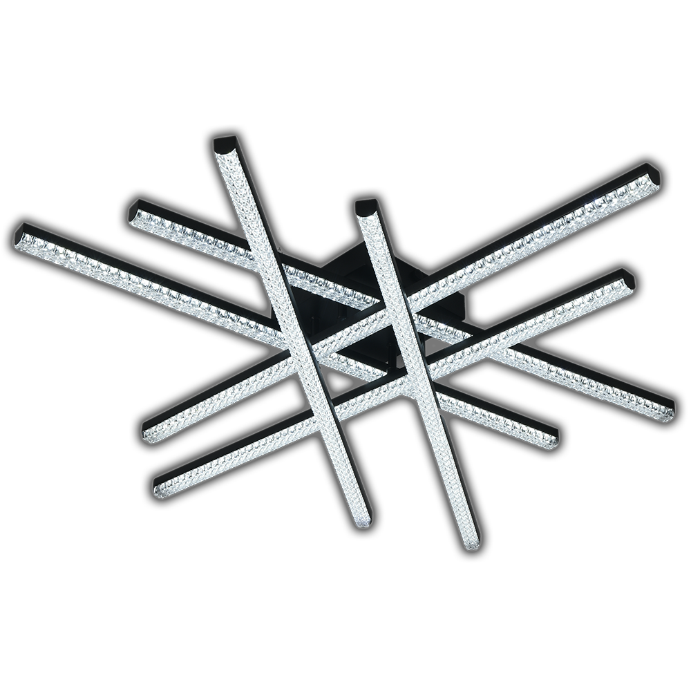 Люстра светодиодная управляемая ESLLSE LINE ICE 100W 6L RC 100 Вт 800x800x125 мм Черный (10648)