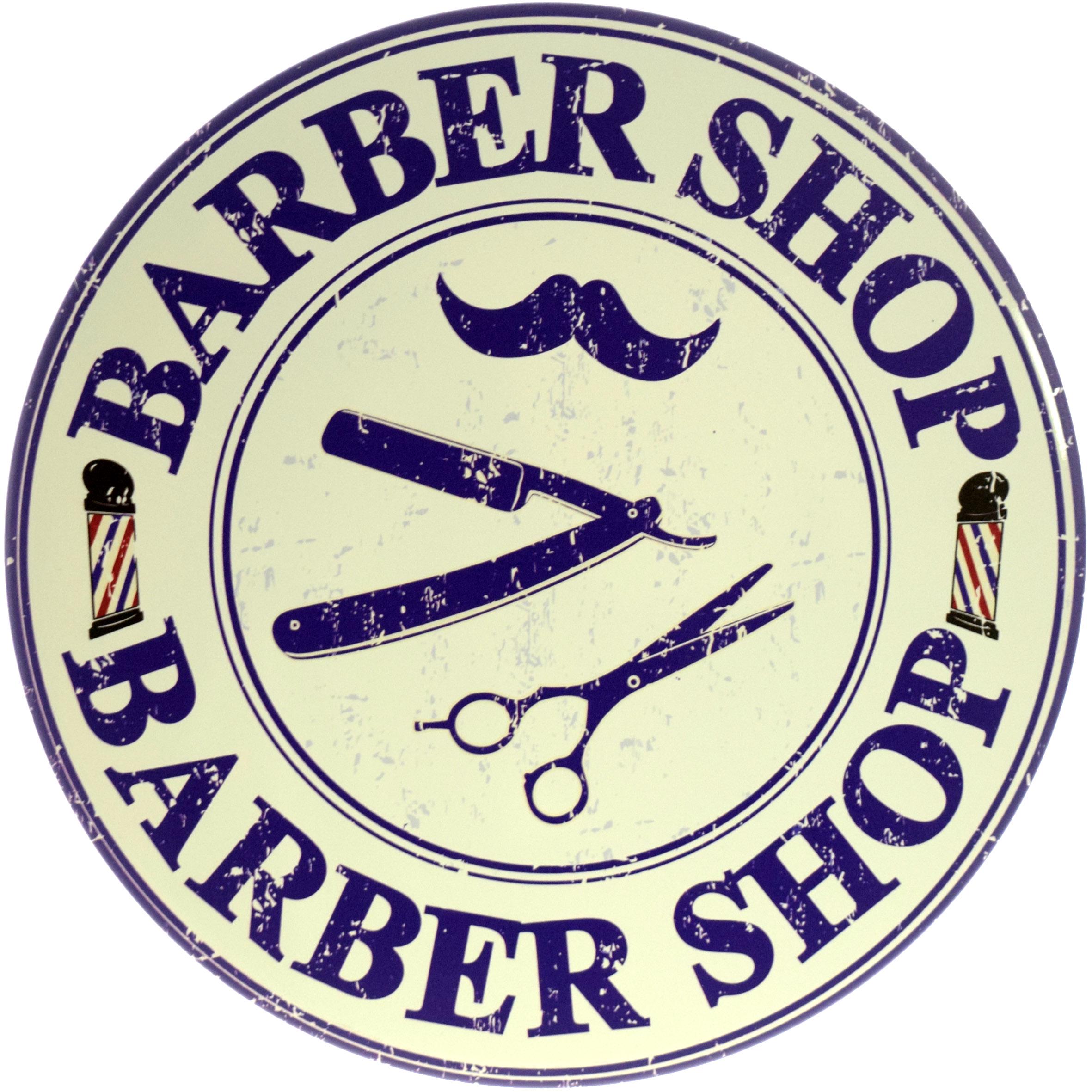 Табличка металлическая "Barber Shop - Barber Shop" 30 см (ms-104158)