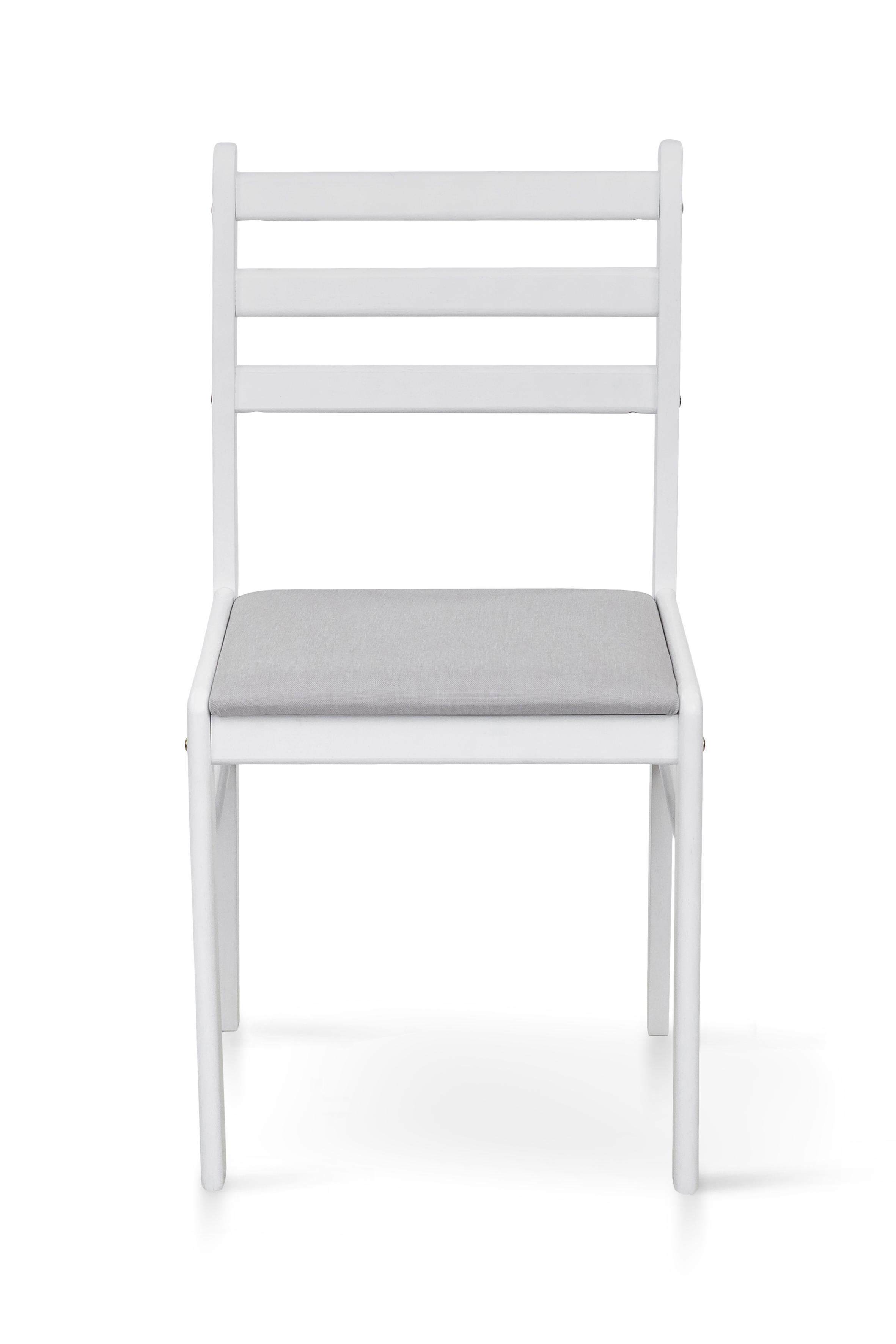 Комплект обеденный Микс Мебель Джерси стол/4 стулья из МДФ/дерево/ткань Белый/Белый/Серый (А0056110) - фото 9