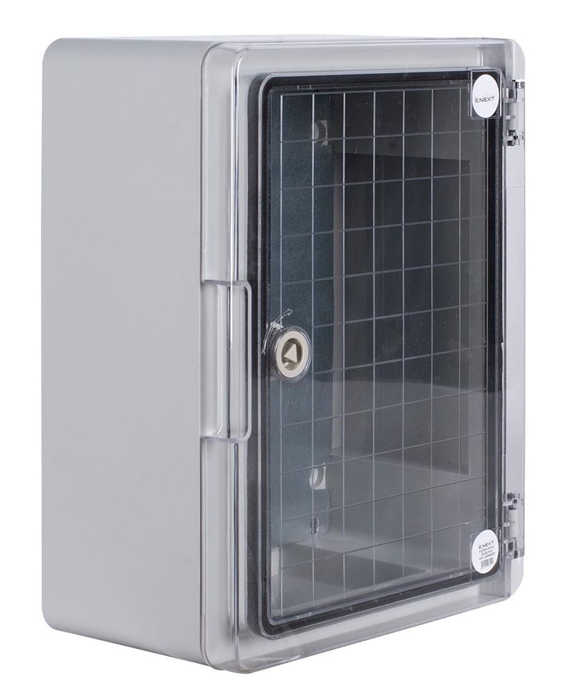 Корпус пластиковий E.NEXT e.plbox.pro.p.33.25.14.tr 330x250x140мм ABS IP65 прозорі двері (p084202)