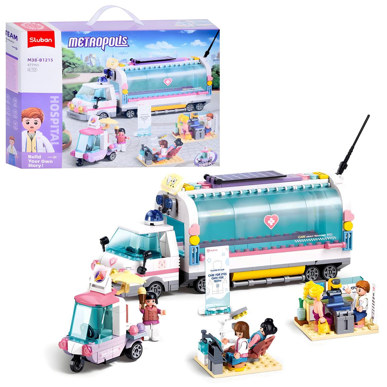 Конструктор Sluban Больница колесах 477 деталей (M38-B1215) - фото 3 Конструктор Sluban Больница колесах 477 деталей (M38-B1215) - фото 3