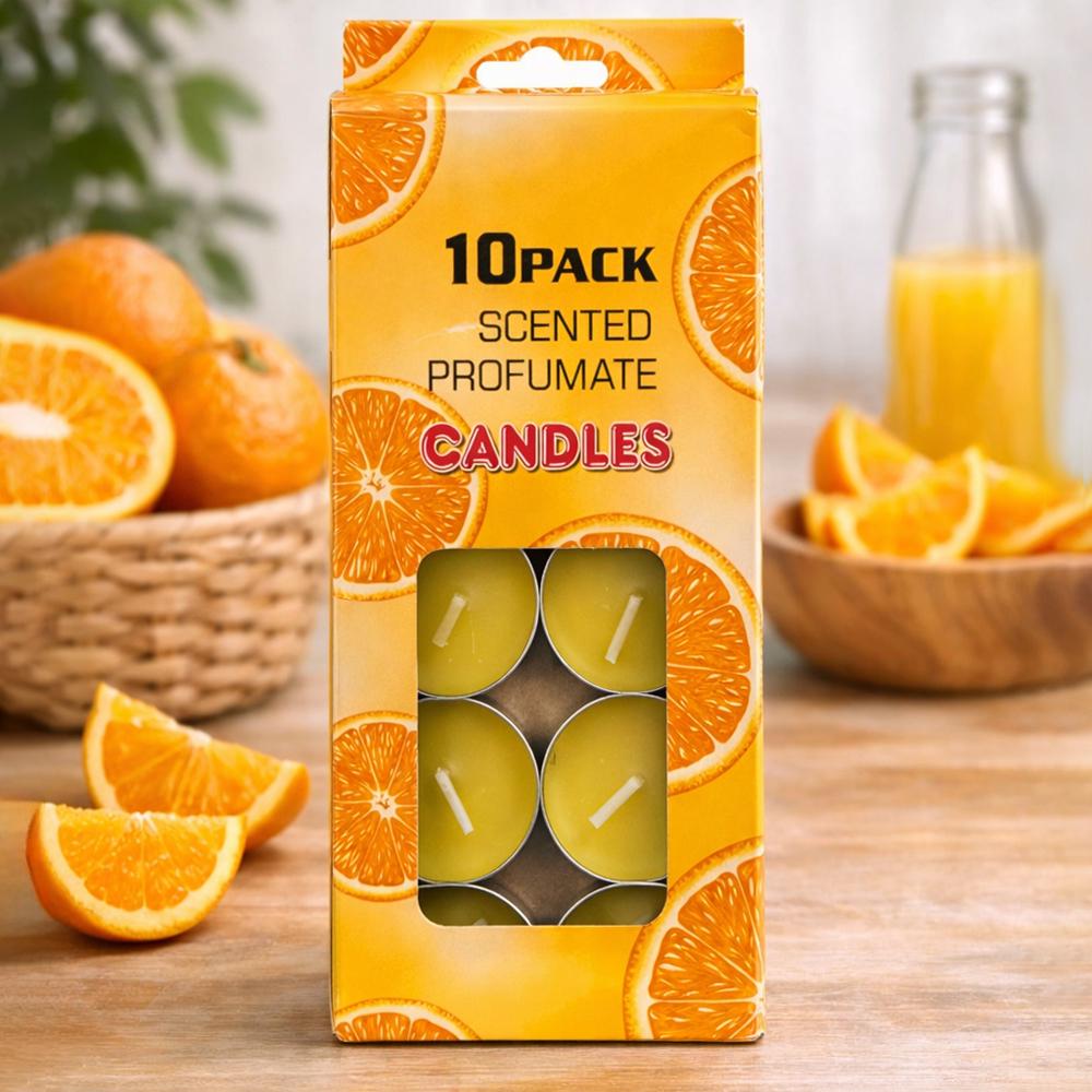 Ароматичні чайні свічки Апельсин в таблетках 10 шт. 3,5x0,8 см (37-апе-88183)
