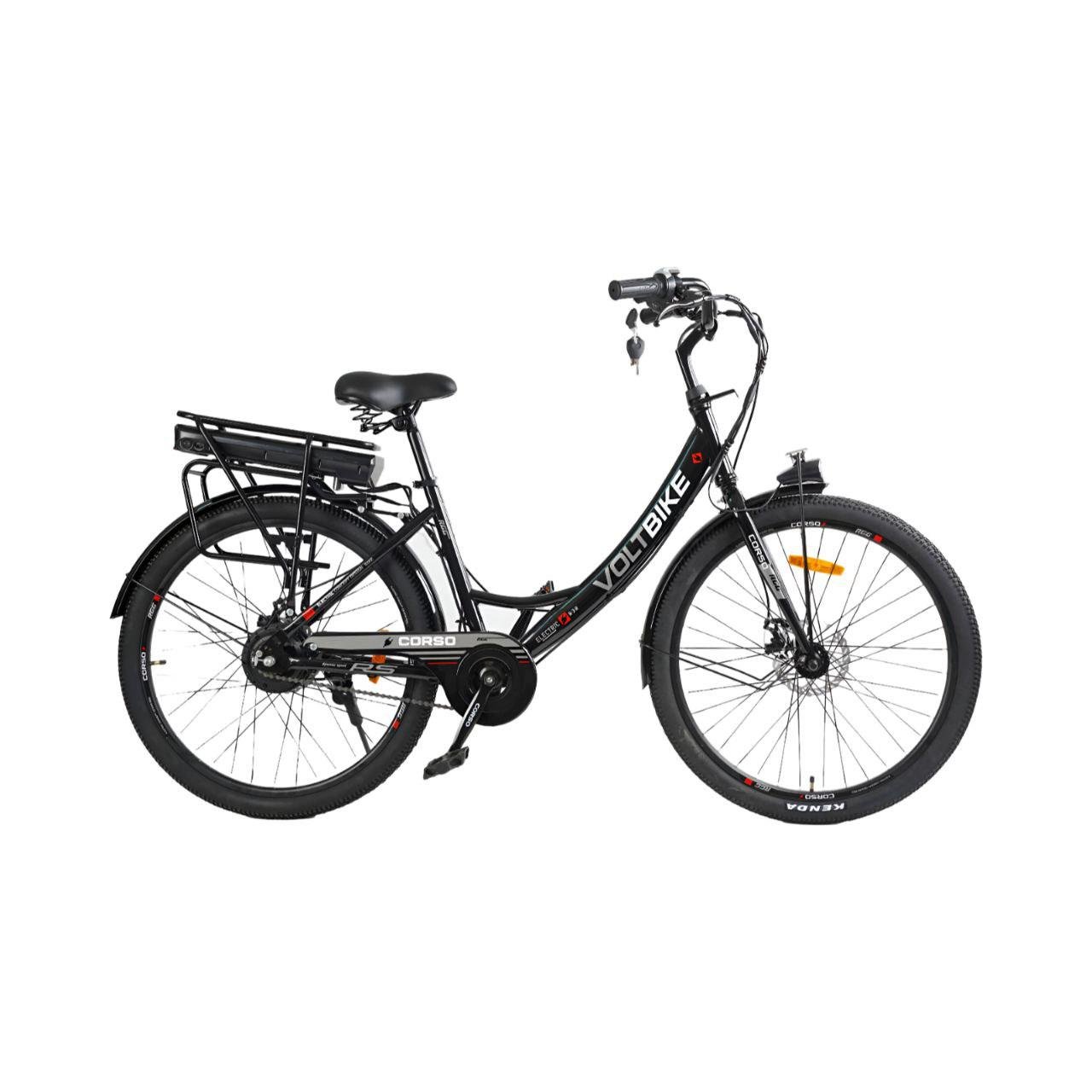 Электровелосипед Corso Volt Bike 26" TB-50082 350W 36V 10Ah стальная рама корзина и багажник (27167317)