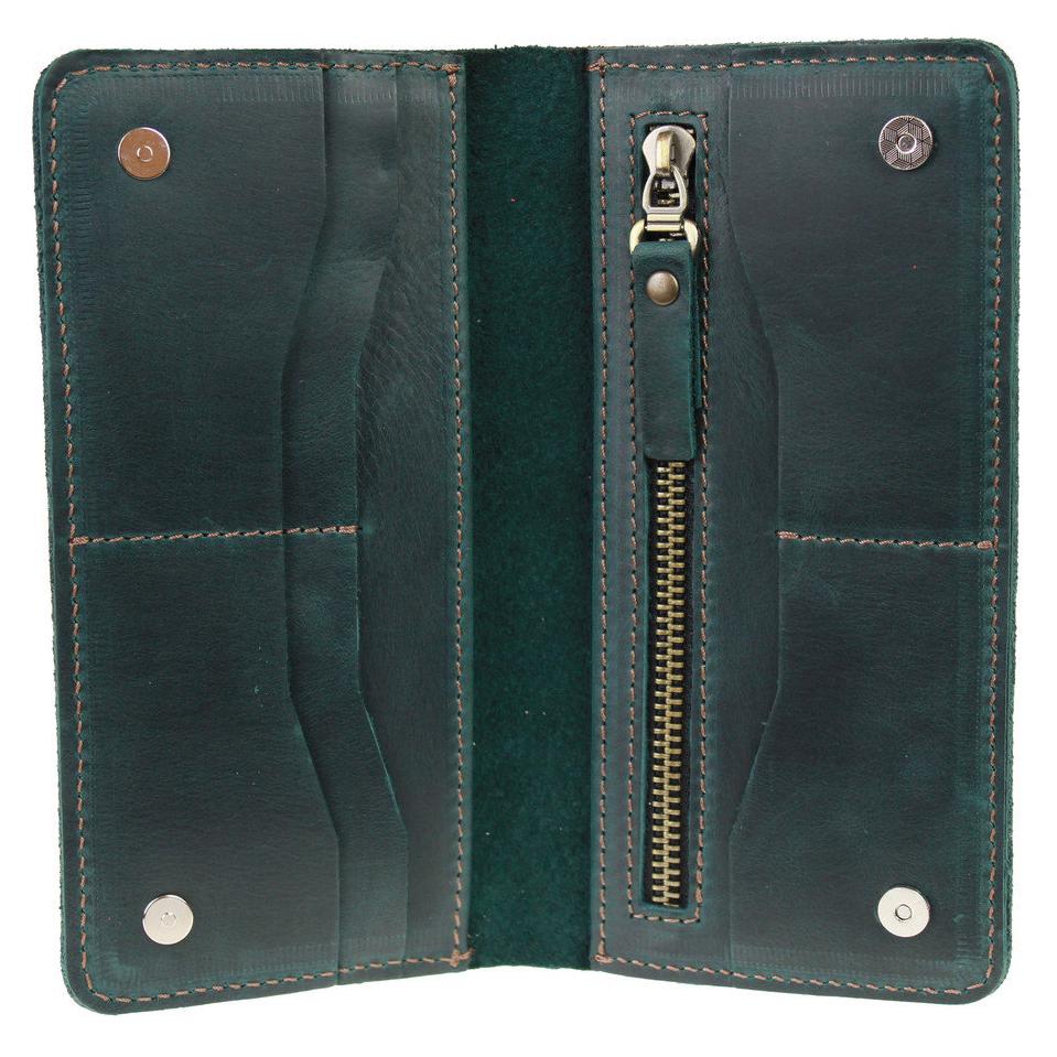 Кошелек FREESKIN кожаный 19х9,5х1 см Зеленый - фото 2 Кошелек FREESKIN кожаный 19х9,5х1 см Зеленый - фото 2