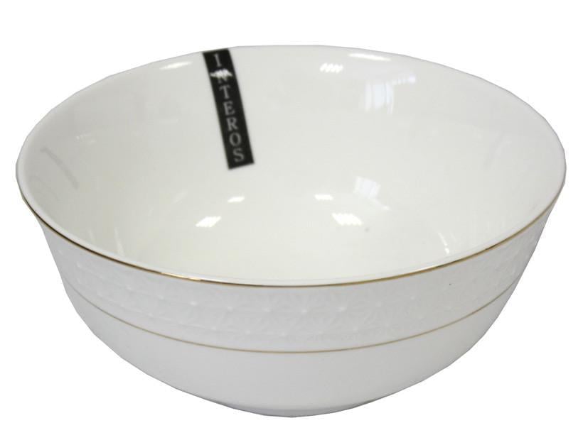 Салатник фарфоровый круглый Interos Снежная Королева 13 см Белый (011713-А)