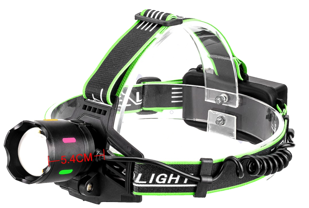 Фонарь налобный NIGHT VISION FLUORESCENCE PLD-903-TG Zoom/800lm/5500K/2x18650/USB-C Black (b52374e6)