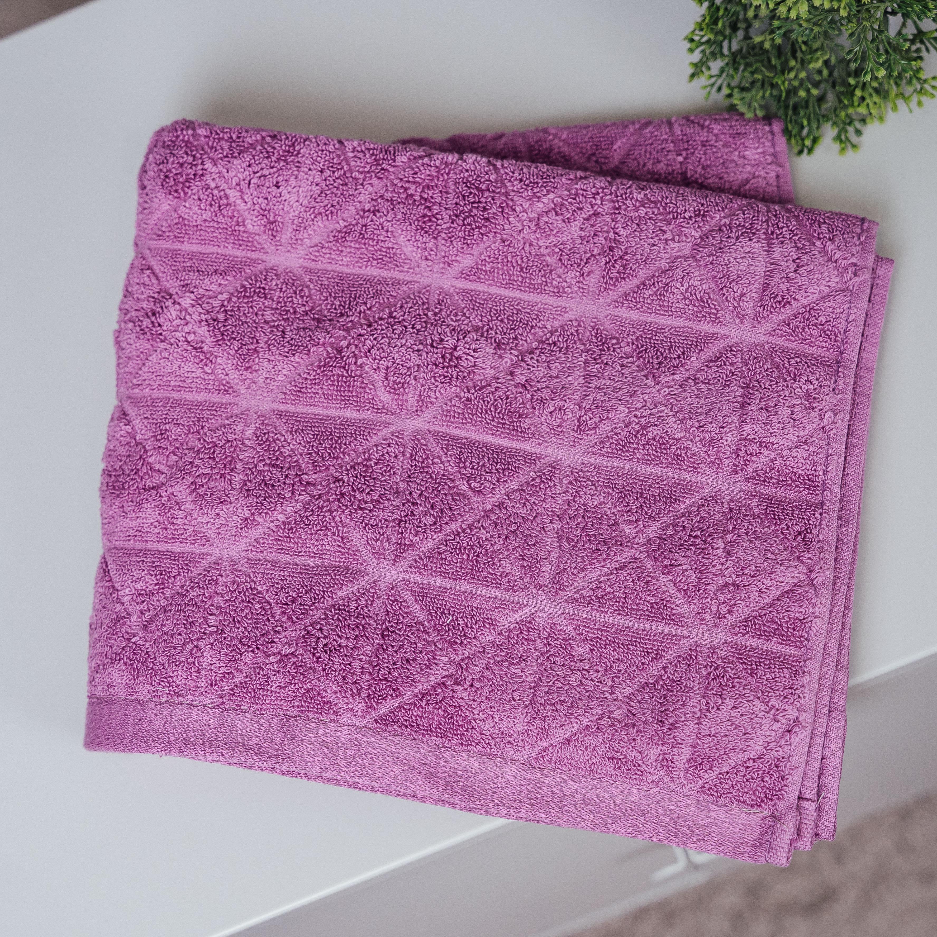 Полотенце лицевое Ромбовые Ритмы фиолетовые 100x50 см Ярко-розовое (86908) - фото 1