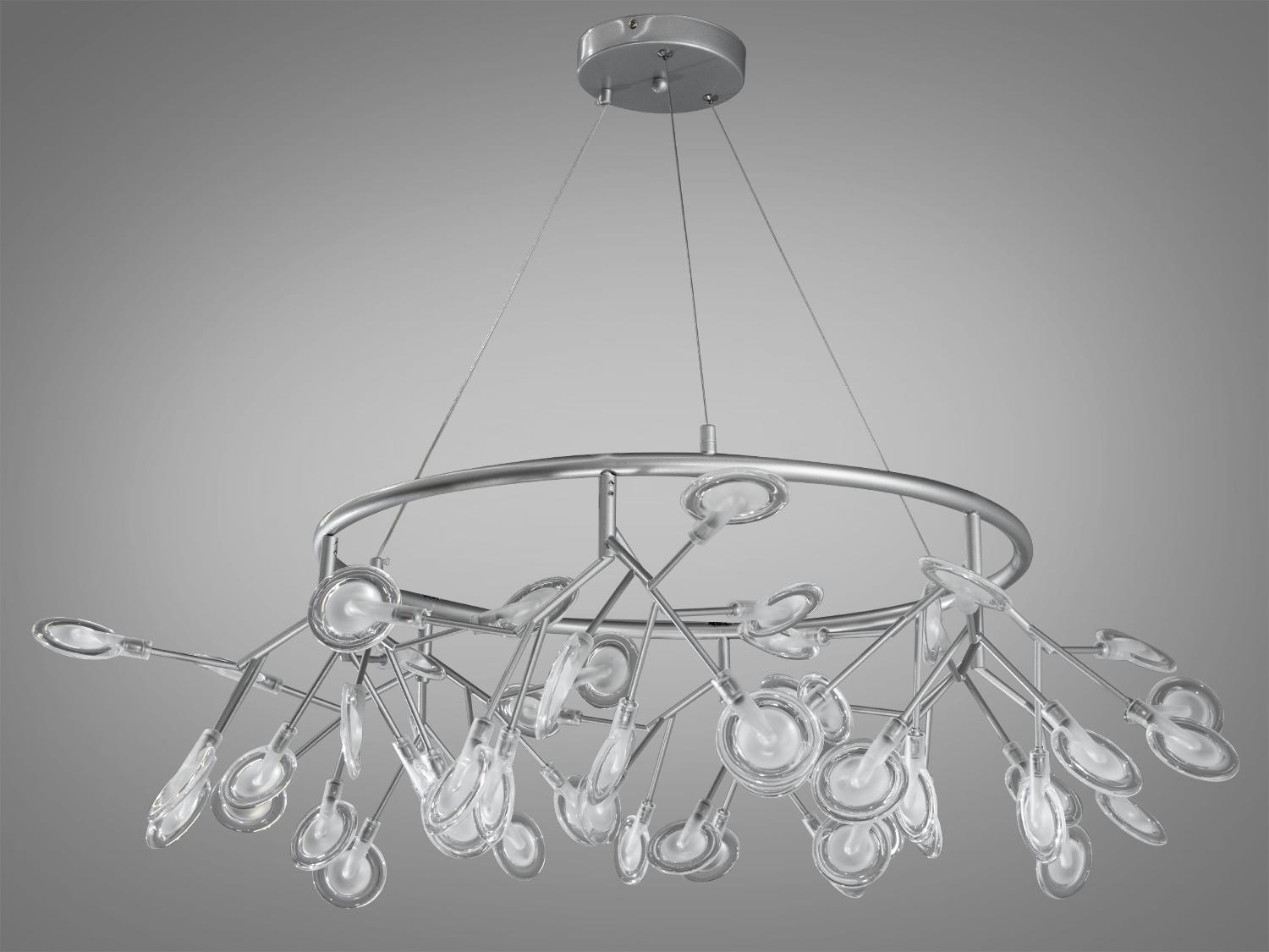 Люстра підвісна Світлячок 54 ламп Хром сатин (Y887-54C SL) - фото 3 Люстра підвісна Світлячок 54 ламп Хром сатин (Y887-54C SL) - фото 3