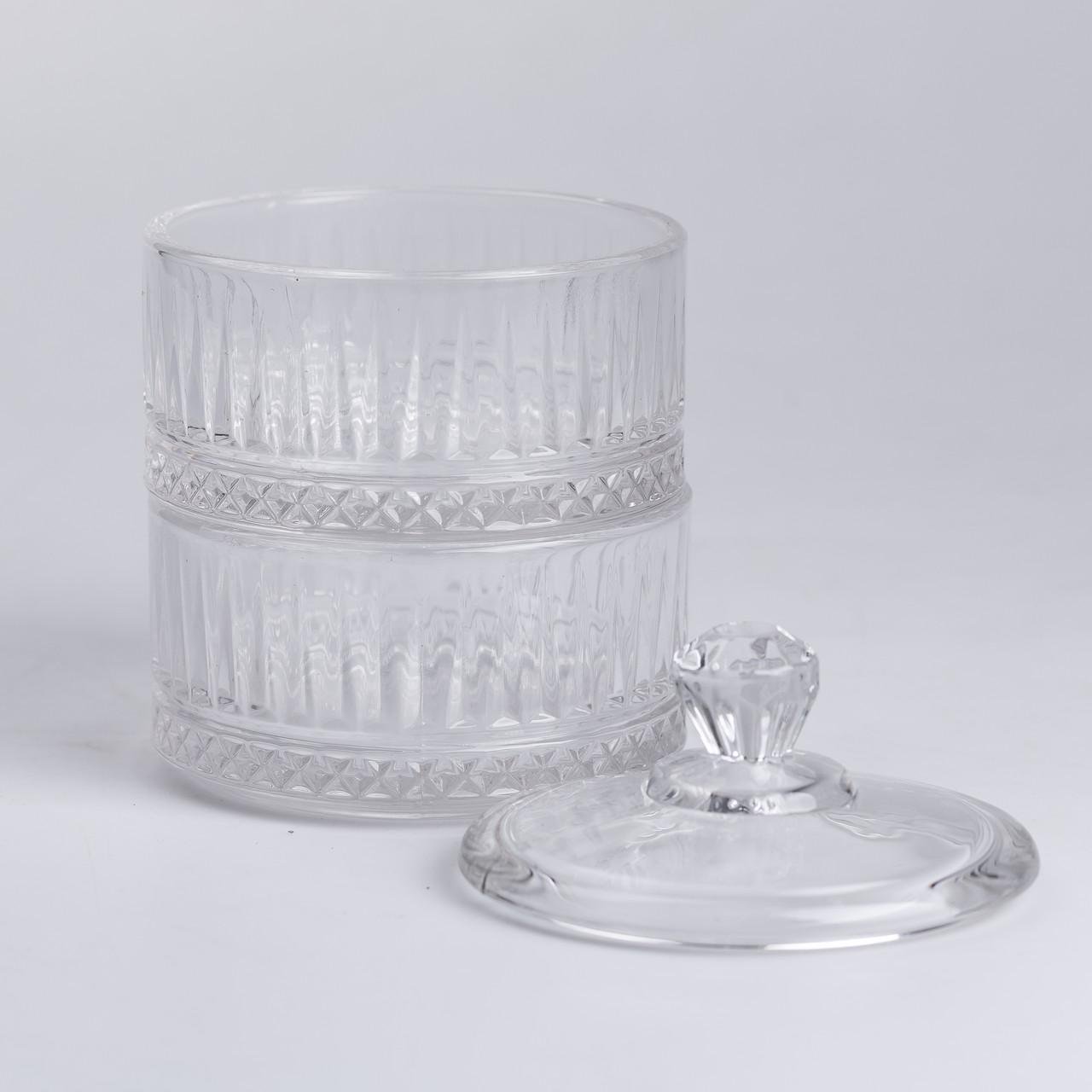 Цукерниця скляна дворівнева кругла 10 см (6017) - фото 5 Цукерниця скляна дворівнева кругла 10 см (6017) - фото 5