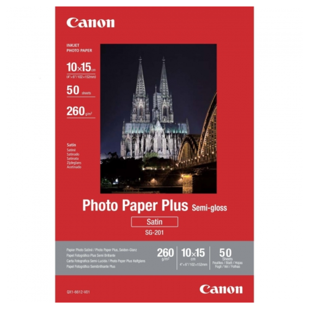 Фотопапір напівматовий Canon SG-201 4x6 50SH 10х15 см 260 г/м2 50аркушів (12133441)