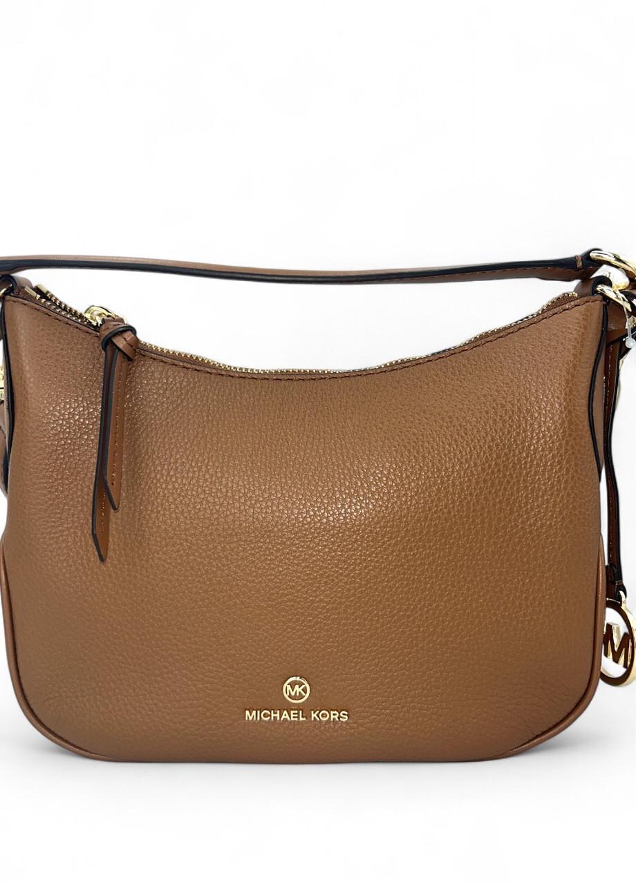 Женская сумка Michael Kors Kelsey 32F2G3KC1L Luggage SM Pouchette Leather Коричневый (2767411382)