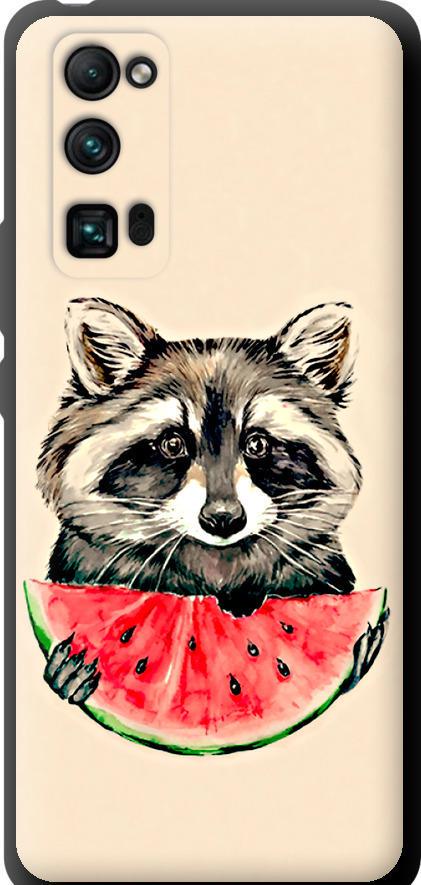 Чехол на Huawei Honor 30 Pro Енотик с арбузом (4605b-1920-42517)