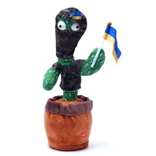 Интерактивная игрушка повторюшка Dancing Cactus Патриот Валера с подсветкой 32 см