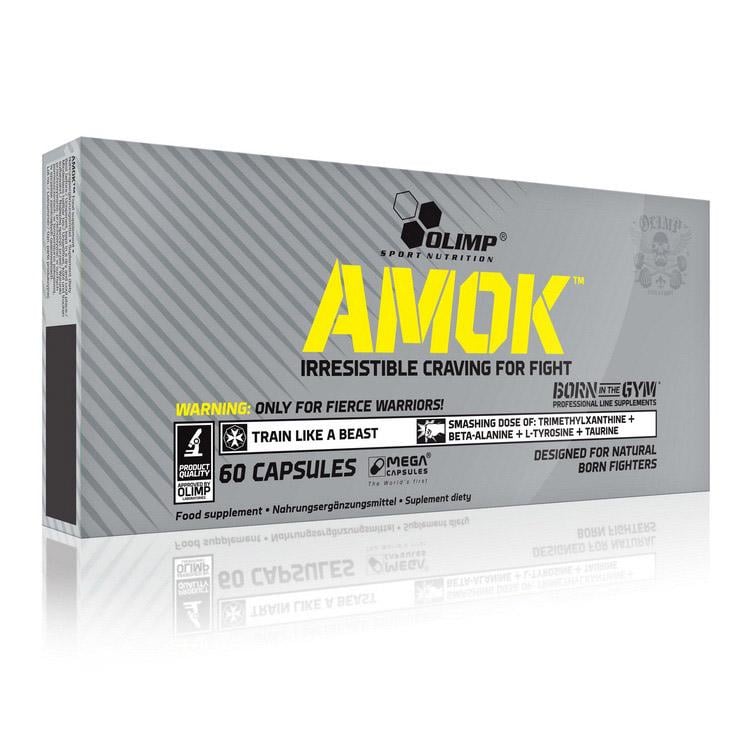Передтренувальний Pre-Workout з кофеїном і гуараною Olimp Amok 60 капс.