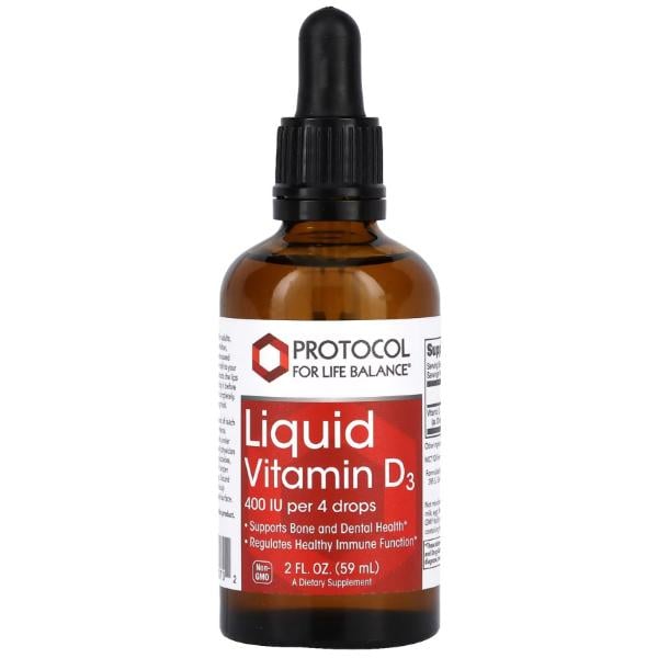 Вітамін D Protocol for Life Balance Liquid Vitamin D3 400 IU 59 мл 527 порцій (000026358)