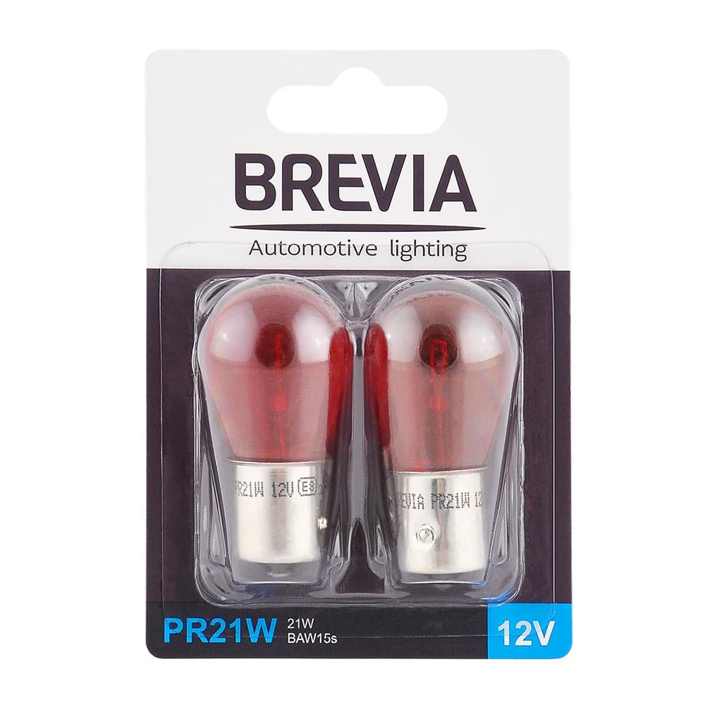 Автомобильная лампа Brevia PR21W 12V 21W BAW15s Red