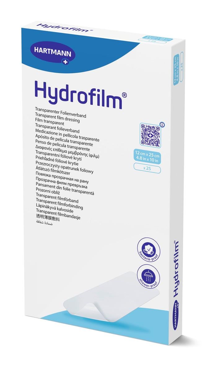 Пов'язка плівкова прозора Hydrofilm водовідштовхувальна 12х25 см 1 шт.