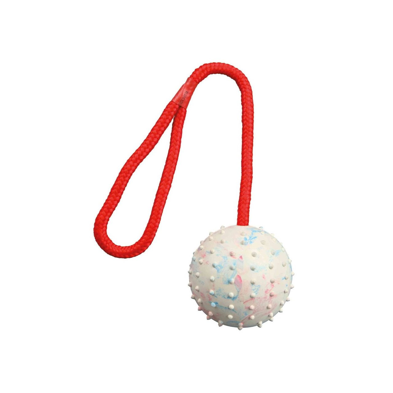 Игрушка для собак Trixie Мяч на веревке с ручкой апортовый резина 7 см/30 см Белый (4011905033082)