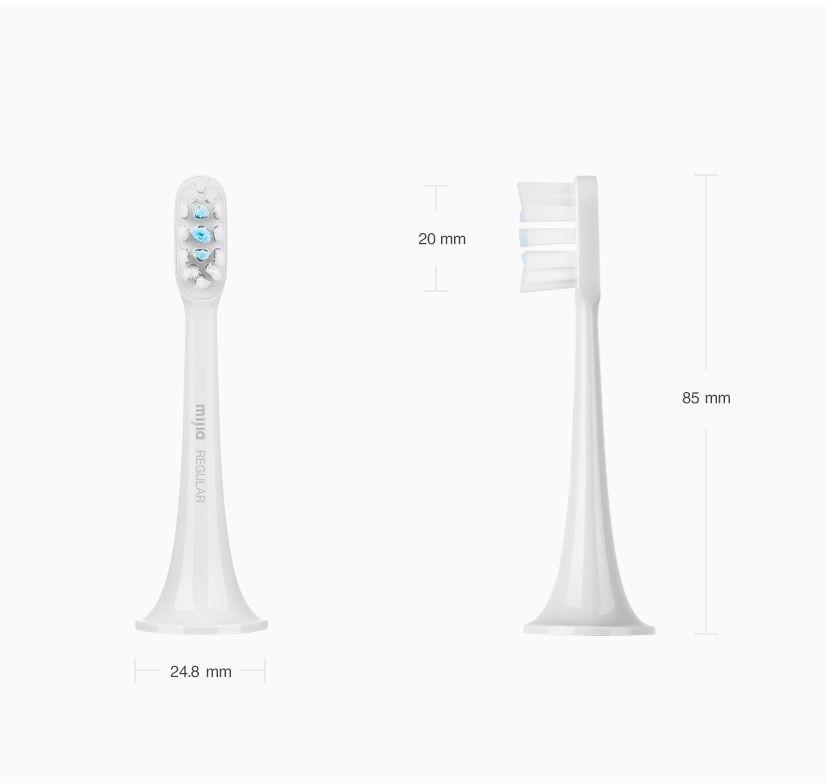 Насадка Regular для зубної щітки Xiaomi MiJia T300/T500/T700 3 шт. Білий (DDYST01SKS NUN4001CN) - фото 2