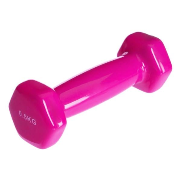 Гантель для фітнесу Generation Fitness FF51D3A з вініловим покриттям 0,5 кг Рожевий (23715751)