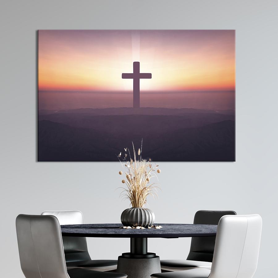 Настенний декор Силуэт креста на побережье 120x80 см (1813-1)