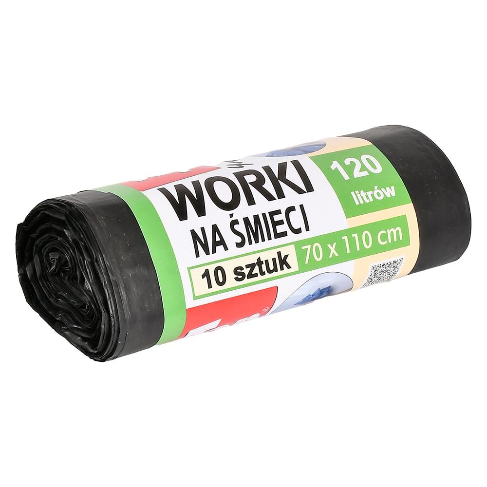 Пакети для сміття надміцні Top Pack TP4-103-1 поліетиленові 120 л 70х110 см 10 шт. Чорний (26075438)