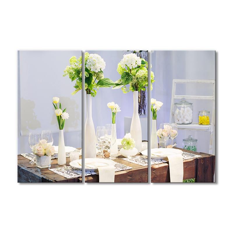 Картина модульная Букеты цветов 3 модуля 90x135 см