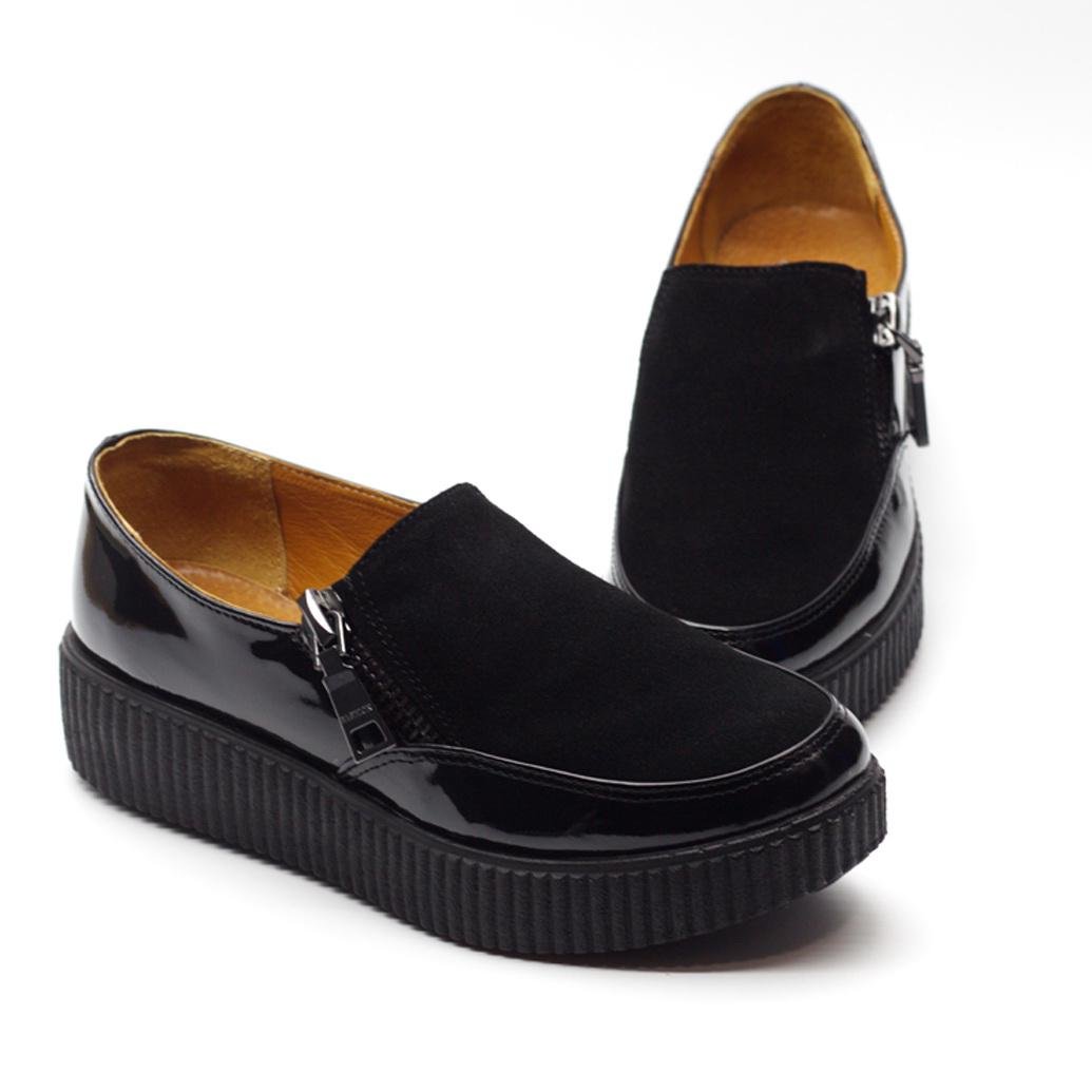 Туфли женские Zlett и из натуральной лакированной кожи и замши р. 41 Черной