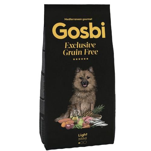 Сухой корм для взрослых собак мелких пород Gosbi Exclusive Grain Free Light Mini 3755 Индейка/Белая рыба 7 кг (10809)