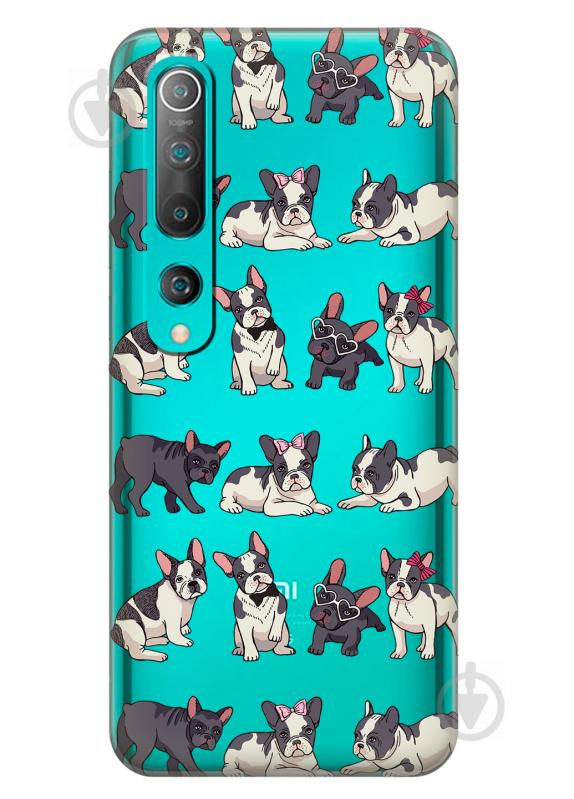 Силиконовый чехол iSwag для Xiaomi Mi 10 Маленькие бульдоги (KS2658)
