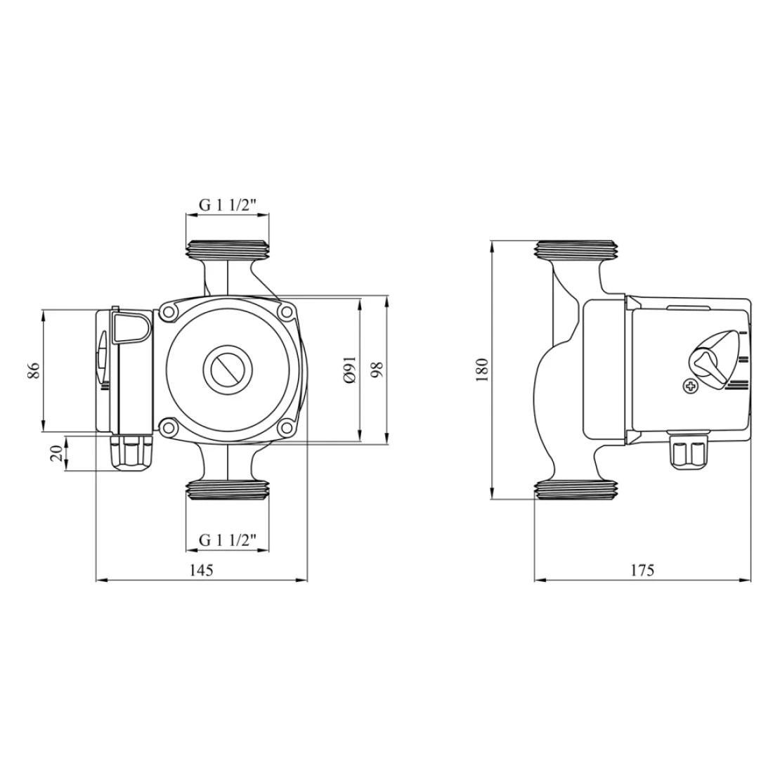 Насос циркуляционный Grundfos UPS 25/80 180 (CV015038) - фото 6